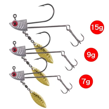CHEERY 7-15g Stinger Overturned Hook Primary Color Lead Blood Groove Integrated Steel Wire Golden Noise Piece Ocean Boat Fishing – Hooks – view 3