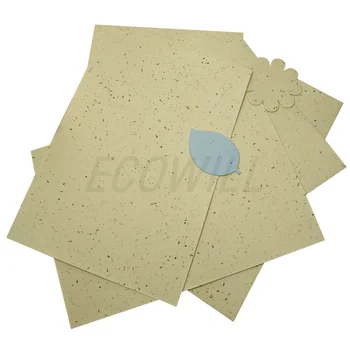 Light Yellow Plantable 100% Handmade Recycled A4 A3 SRA3 Size Wildflower Seed Paper Sheet