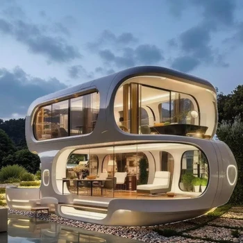 High-End Mobile Container House Steel Mobile Hotel Resort Warehouse Exterior Living Room Office Building Dining Bathroom