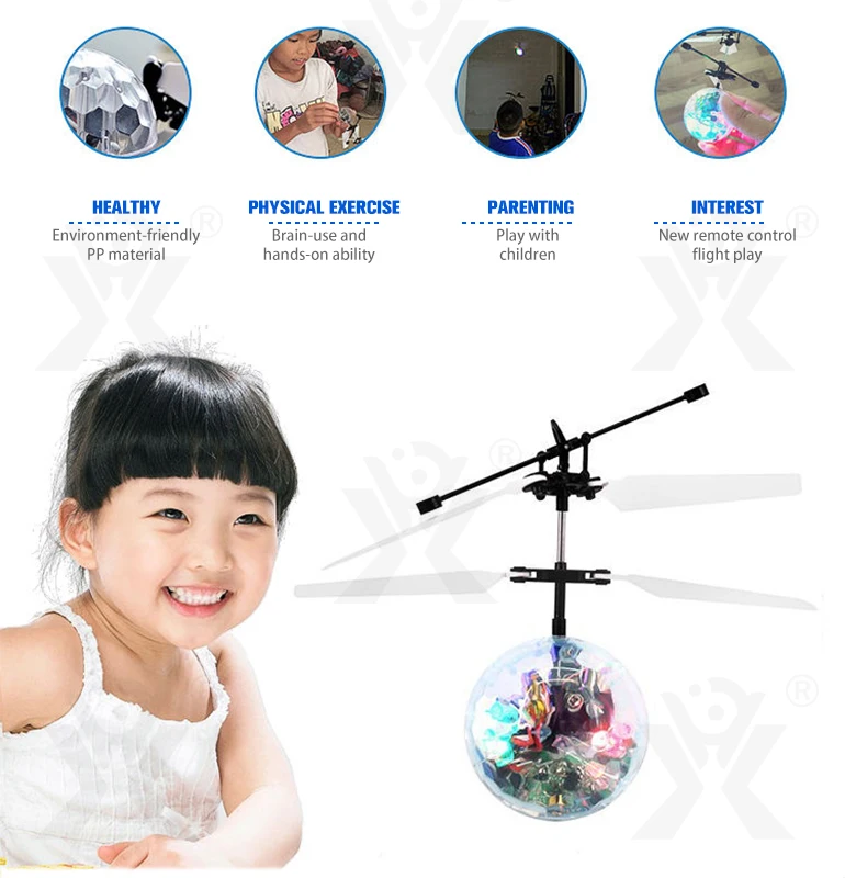 Chengji Hand Controlled Rc Helicopter Flying Ball Flashing Drone Ufo