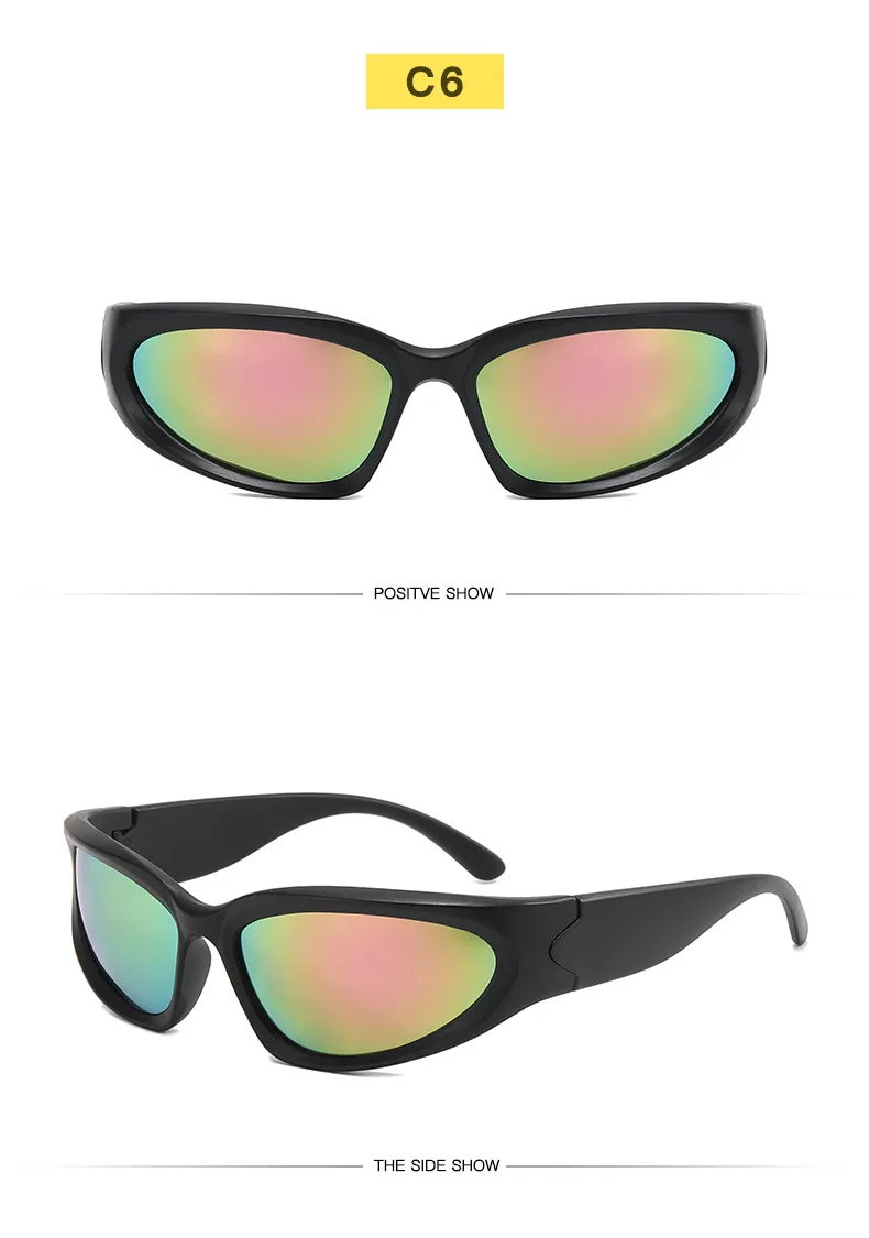 2023 Y2k Silver Futuristic Sport Sunglasses 2022 Fashion Party Eyewear