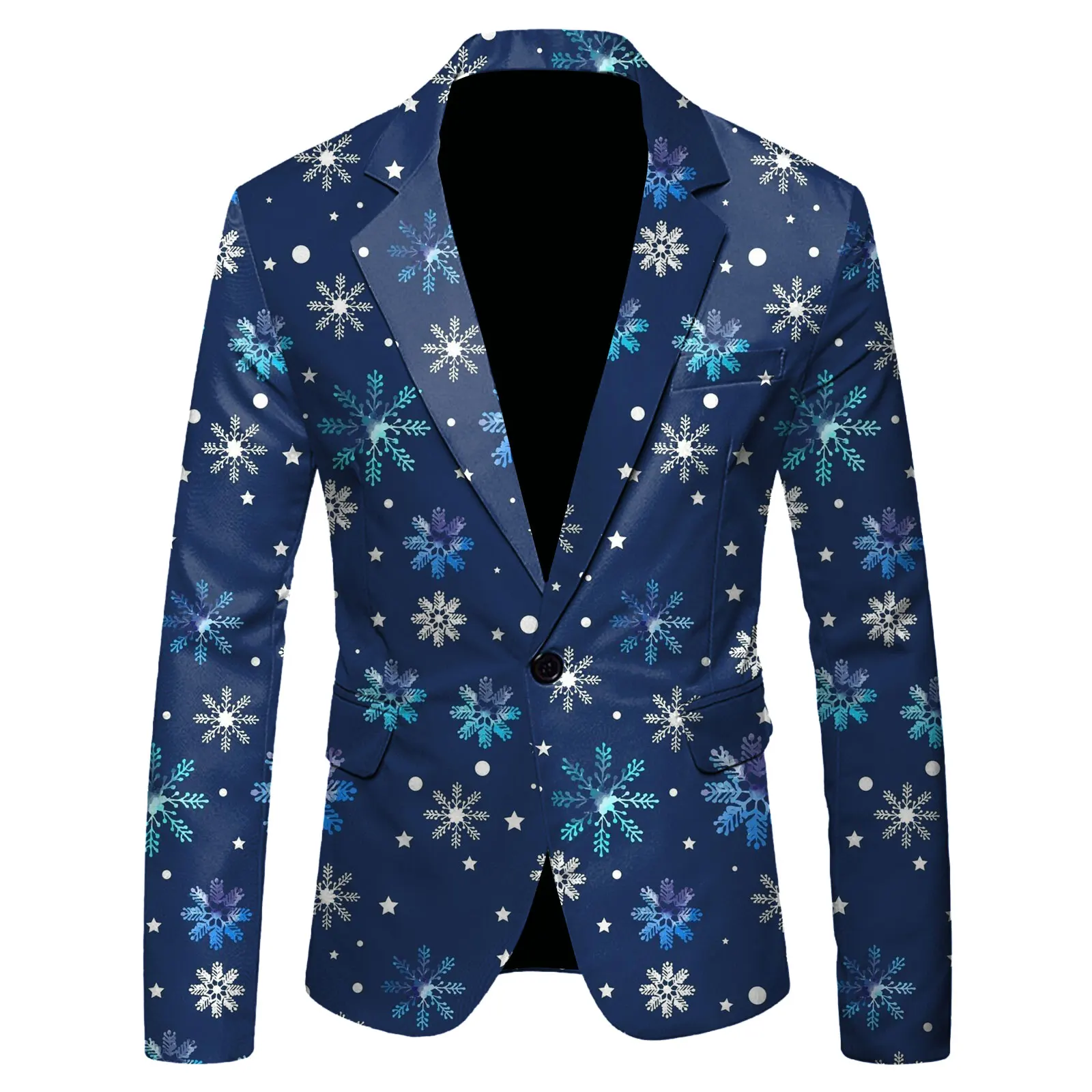 Hot Sell Veste Pour Homme Costume Mens Suit Jacket Snow Printed Single Breasted Casual Blazer Sports Coat_voghion.com