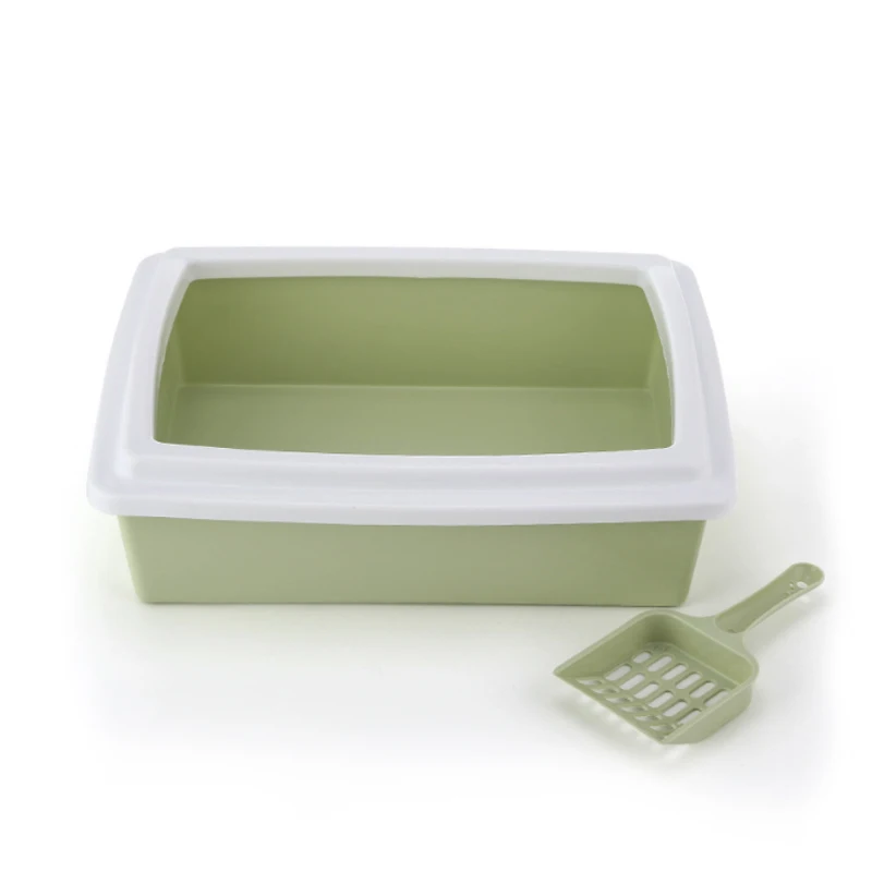 Rectangular Pet Semi-closed Cat Litter Box Litter Tray Toilet Plastic Cat Litter Box With Shovel