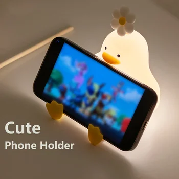 Factory Custom Cute Silicone Duck Night Light Three-level Brightness Adjustable For Boys Girls Birthday Christmas Night Light