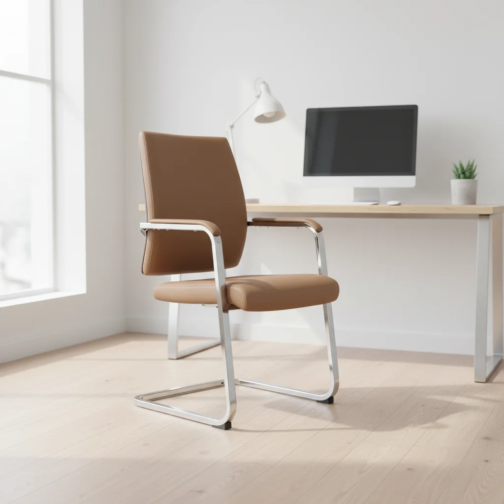 Modern Ergonomic Adjustable Height Executive Frame PVC Leather Task Chair 5