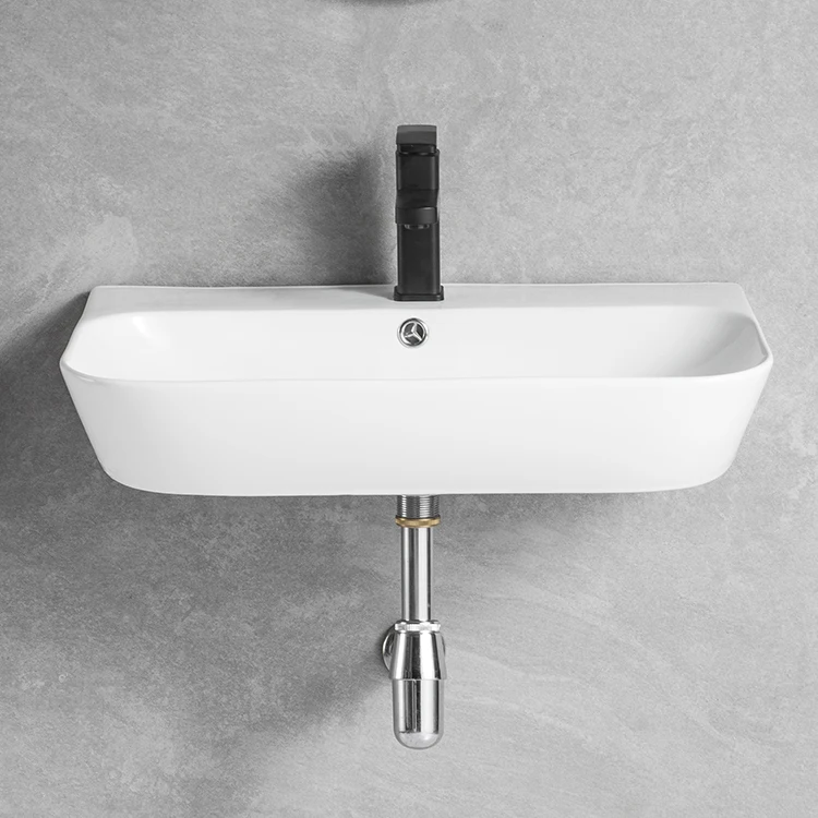 Luxury Hand Porcelain Ceramic Wash Basin High Grade Custom Wall Hung Basic Durable Modern