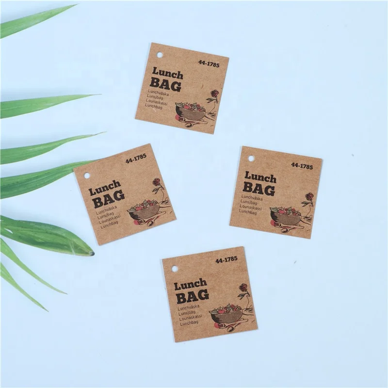 Custom Hang Tag for Bags Custom Logo Tag Kraft Paper Luxury Retro Hang Tags Template Mock up