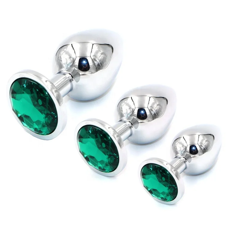 metal anal plug factory Factory Jewelled Metal Butt Plug Set main image 0