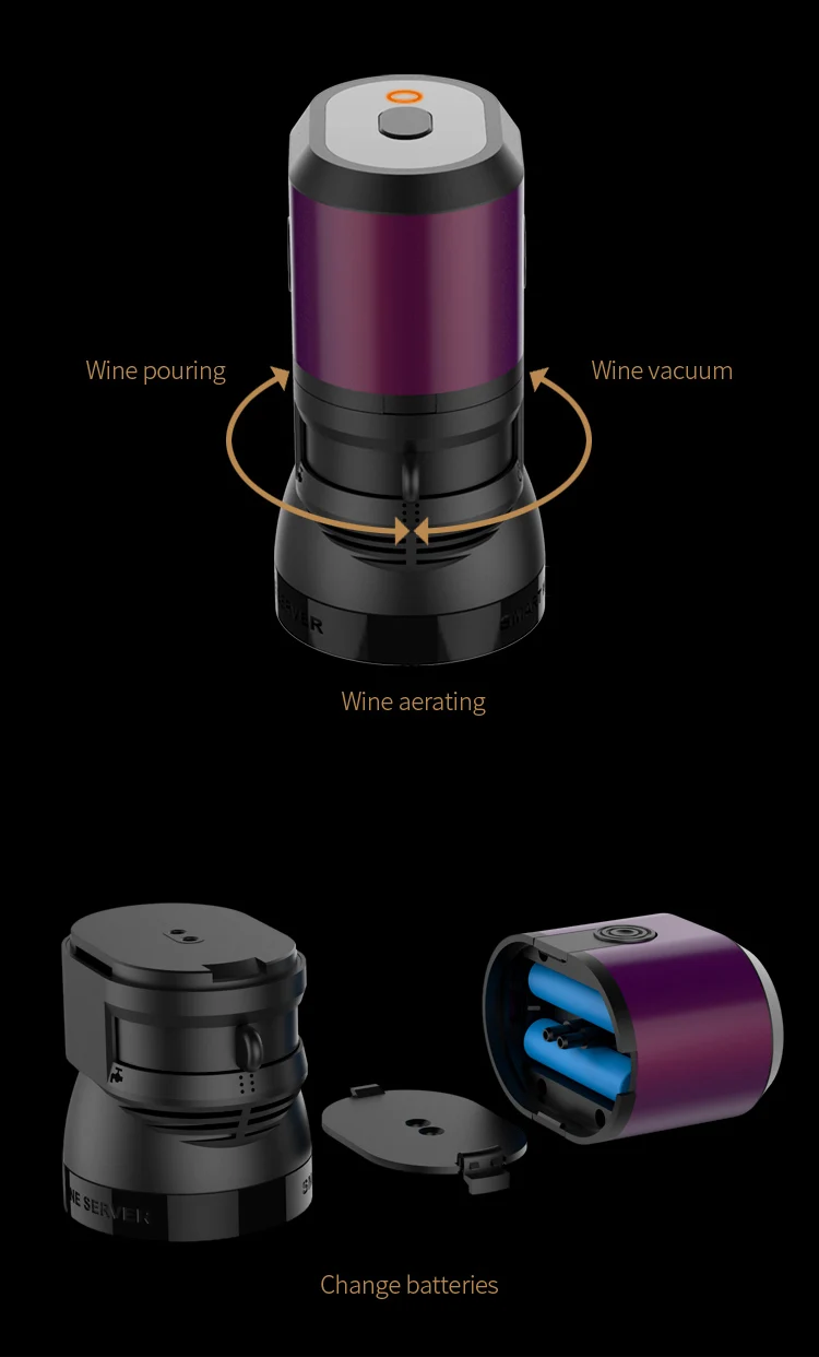 Hot Selling Electric Aerator Automatic Wine Aerator Wine Decanter manufacture