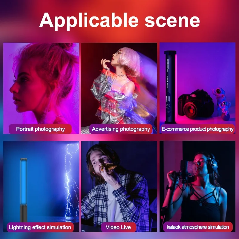 RGB Light Camera Tube 360 Full Colors Photography Light Stick