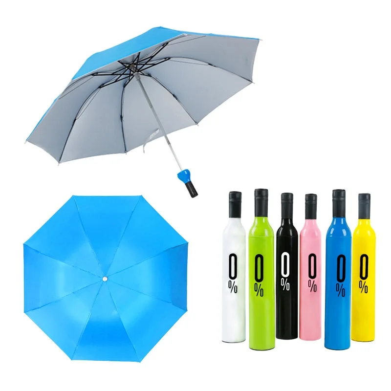 Акция ветрозащитный тент непромокаемый 3 складной дешевый зонтик для бутылки вина индивидуальный логотип