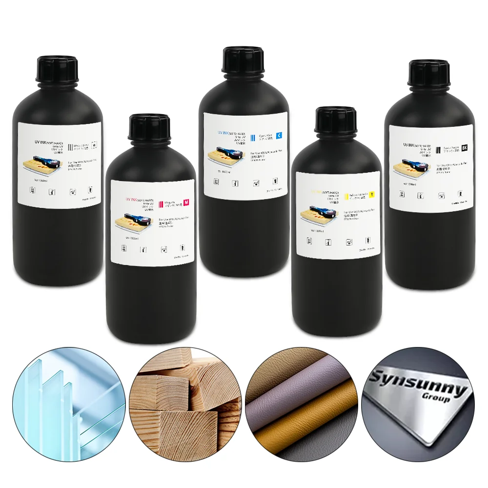 6 Color Uv Printer Ink Fast Curing Uv Ink 1000ml LED Hard UV Ink for Epson XP600 R1390 L1800 L805 TX800 DX8 DX5 DX6 DX7 Printer
