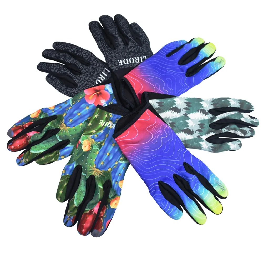 Пользовательские полнопальцевые противоскользящие амортизирующие перчатки для горного велосипеда, перчатки для горного велосипеда