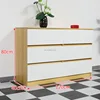 Yellow walnut + white 6 drawers