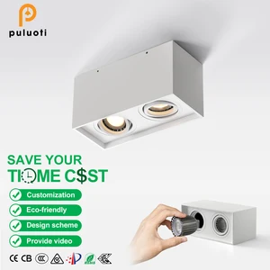 Hot Sell GU10 MR16 LED Ceiling Lamp Replaceable Square Lamp Head White Black Surface Mounted Spotlight for Residential Lighting