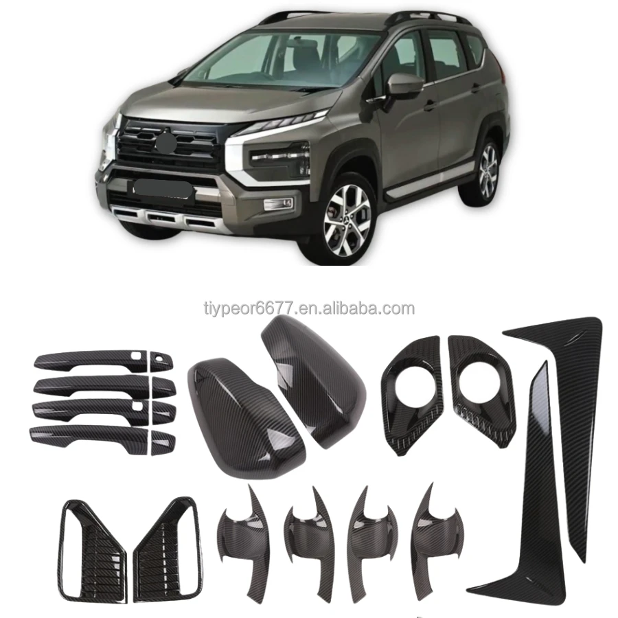 product exterior trims kit  for mitsubishi xpander 2023 door cup protector handle front fog lamp rear mirror charging port cover tiypeor-3