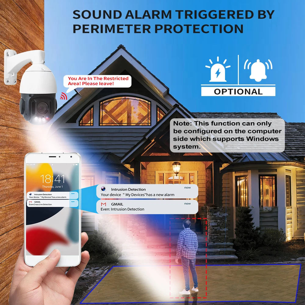 Auto Tracking POE PTZ IP 4MP 5MP Flash Lights Dahua Dome Camera 5MP Face Recognition Camera AI 100M IR PTZ Uniview Camera