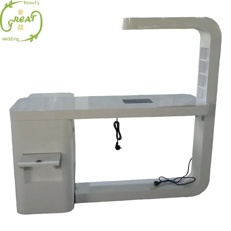 
Foshan Geat Hot Sale Nail Table For Beauty Salon;Durable Beauty Equipment ;White Manicure Table With Nail Dust Collector 