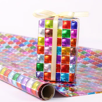 Wholesale Custom Holographic Reflective 3D Gift Wrapping Paper Gift Wrap