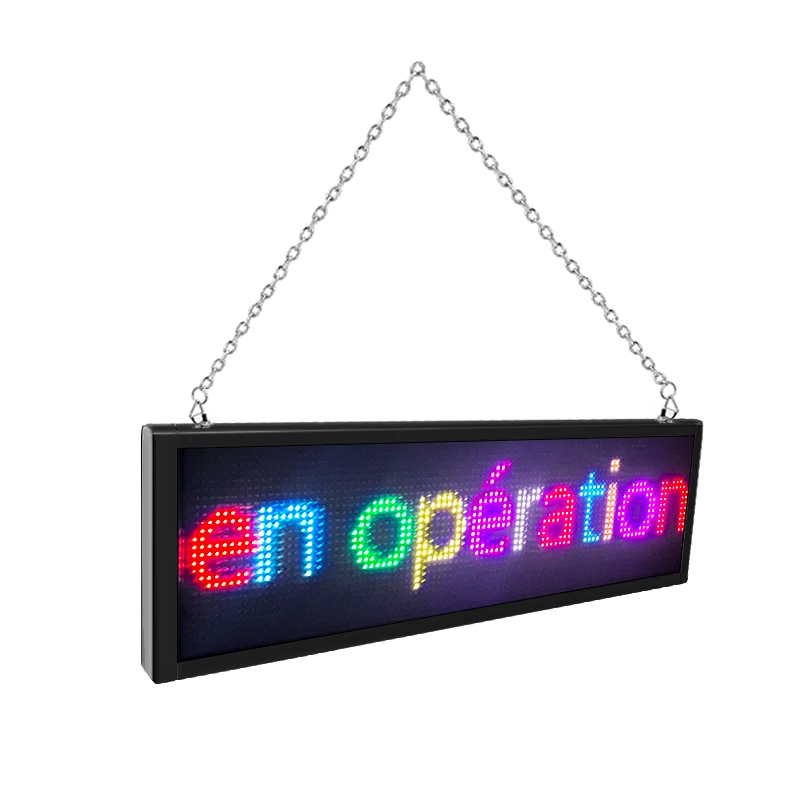 Panneau LED Programmable Défilement Message Personnalisé pour Restaurant et Bar 110-240V avec Boutons et Indicateurs Écran Jaune