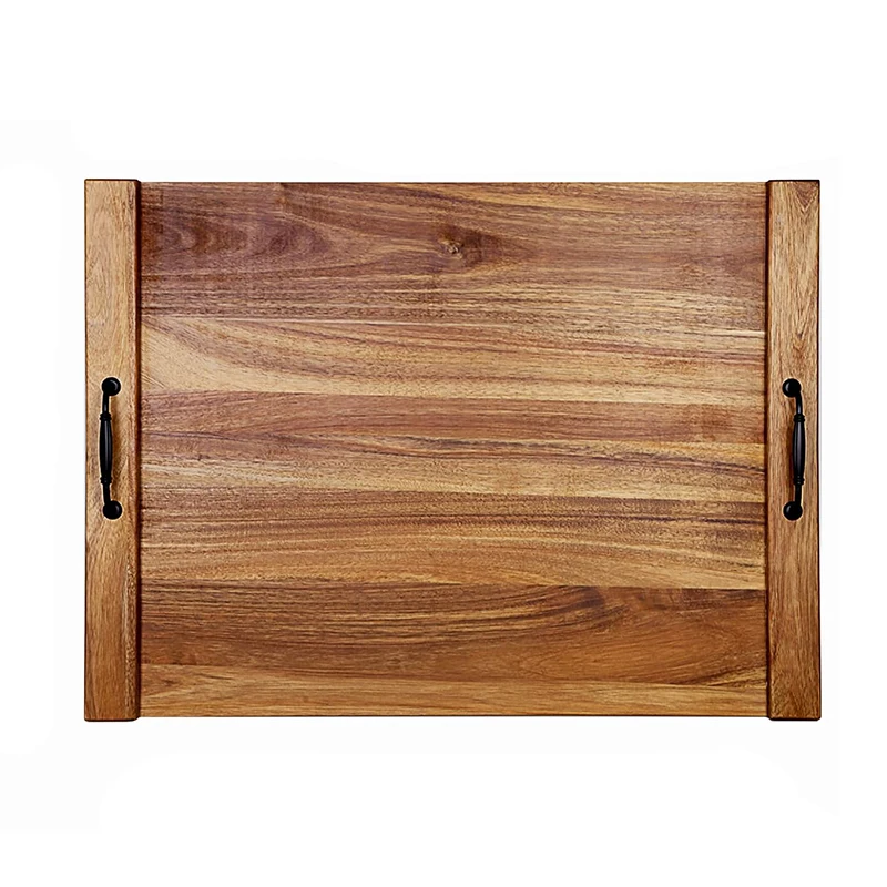Wholesale Acacia Wood Top Covers Large Size Eco-Friendly Easy Clean Cutting Board Noodle Board Charcuterie Tray Gas Stovetop