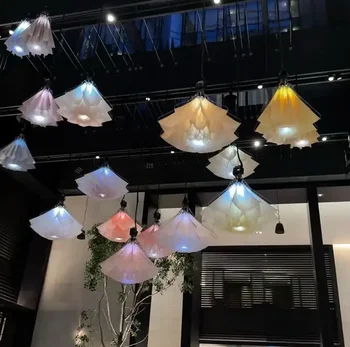 Dynamic Stage Lamp Lights Interactive LED Kinetic Art Wall with Mechanical Flower Umbrella for Wedding Hall Hotel Exhibition