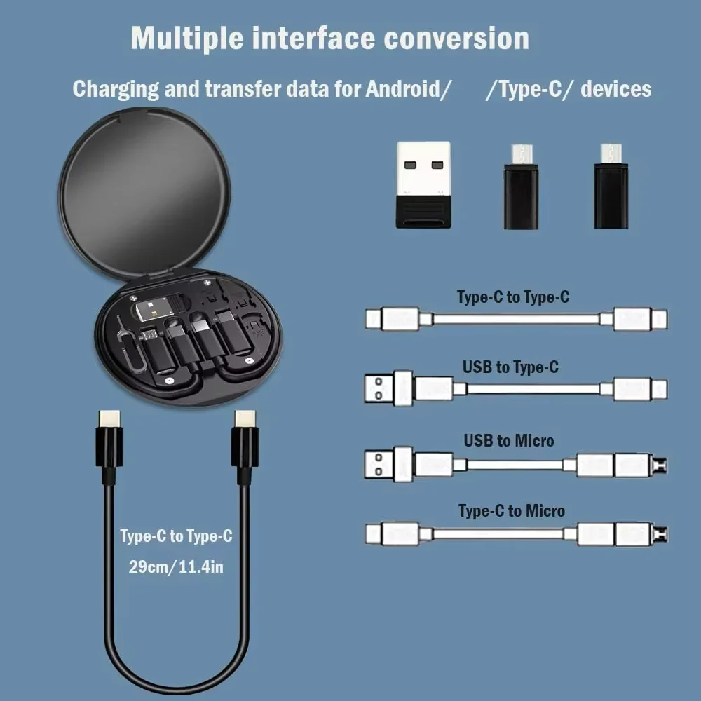 6 In 1 Multiport Multifunction Usb C Charging And Data Cable Kit 60W Fast Charge Phone Adapter Charging Cable Kit_voghion.com