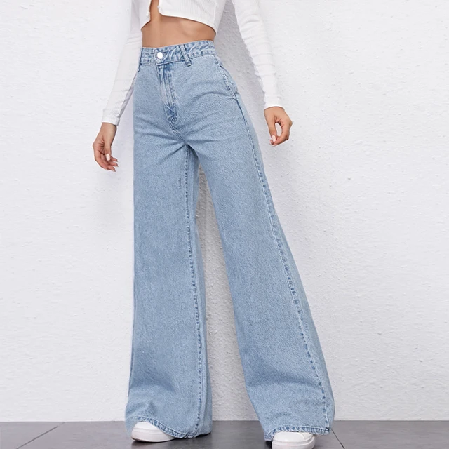 custom New high waist Washed flared jeans Plus Size baggy Jeans Plus Size Women's Jeans Denim Women Pants