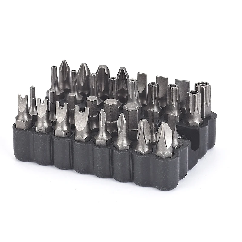 MOYOTEC 33PCS Impact 25mm Screwdriver Bit Set 1/4 PH PZ Hex Torx Screwdriver Bit with Rubber Strip M