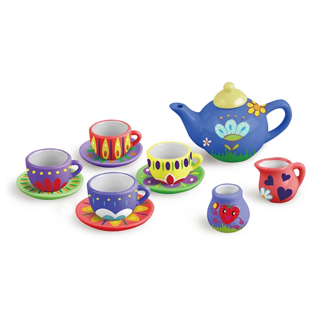 16pcs Children Diy Color Painting And Graffiti Ceramics Teapot Toys  Creativity Drawing Cartoon Teapot Saucer Cup Model Toy Set - Buy Painted  Graffiti Tea Set With Tray Toy Sets,Diy Ceramics Toy Color