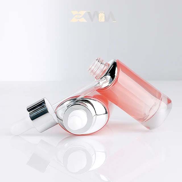 Radiant-Blush 15ml 50ml Gradient Pink Elliptical Glass Dropper Bottle + Electroplating for Jasmine Essential Oil