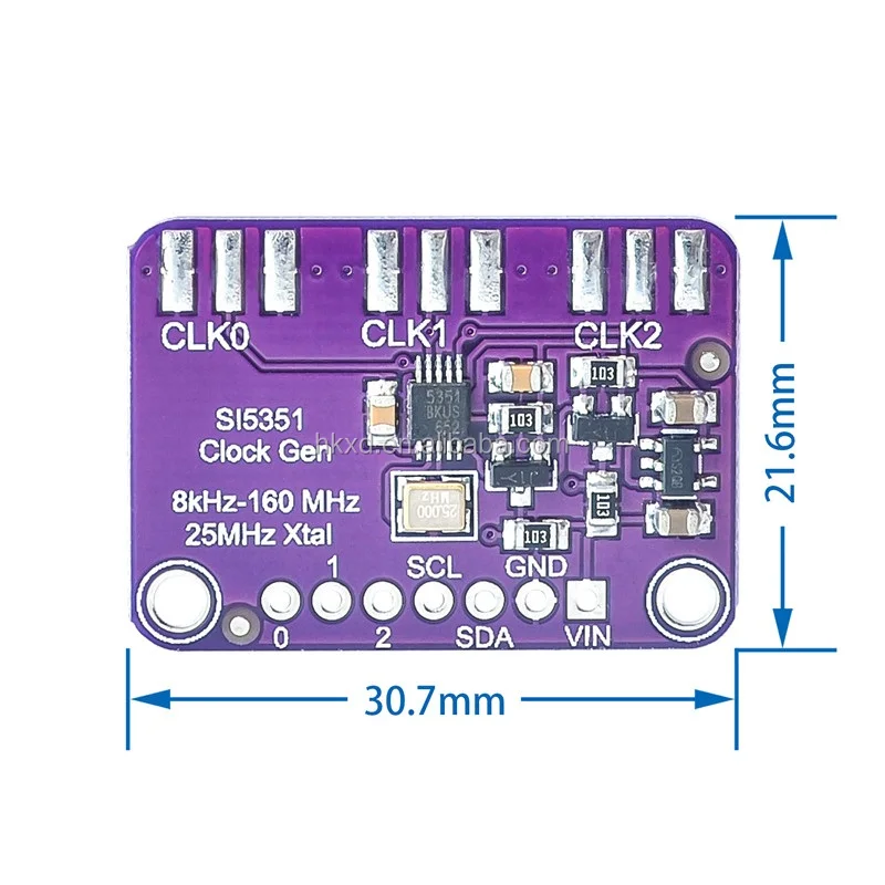 Produktbild von Youmile CJMCU-5351 Si5351A Taktgenerator Modul – I2C, 3-5 VDC, 8 KHz Bis 160 MHz – Mit DuPont Kabeln – Für Arduino IDE & DIY Elektronik