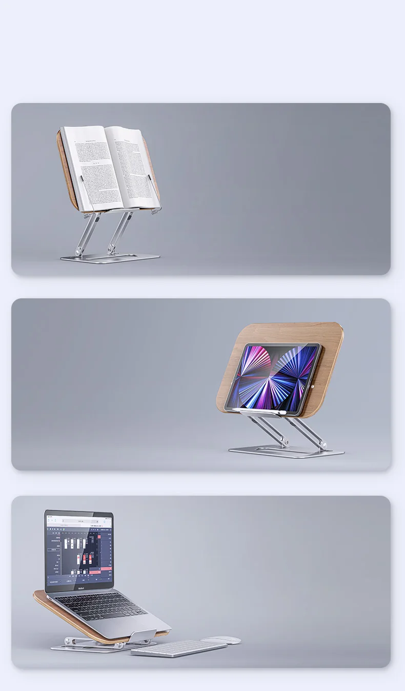 Boneruy Ergonomic Book Reading Stand Desktop Non Slip Folding Tablet ...