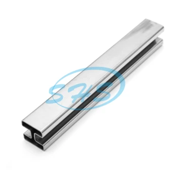 stainless square double slot pipe 50x50(slot15x15) mm 304 316 welded stainless steel square slotted pipe for handrail system