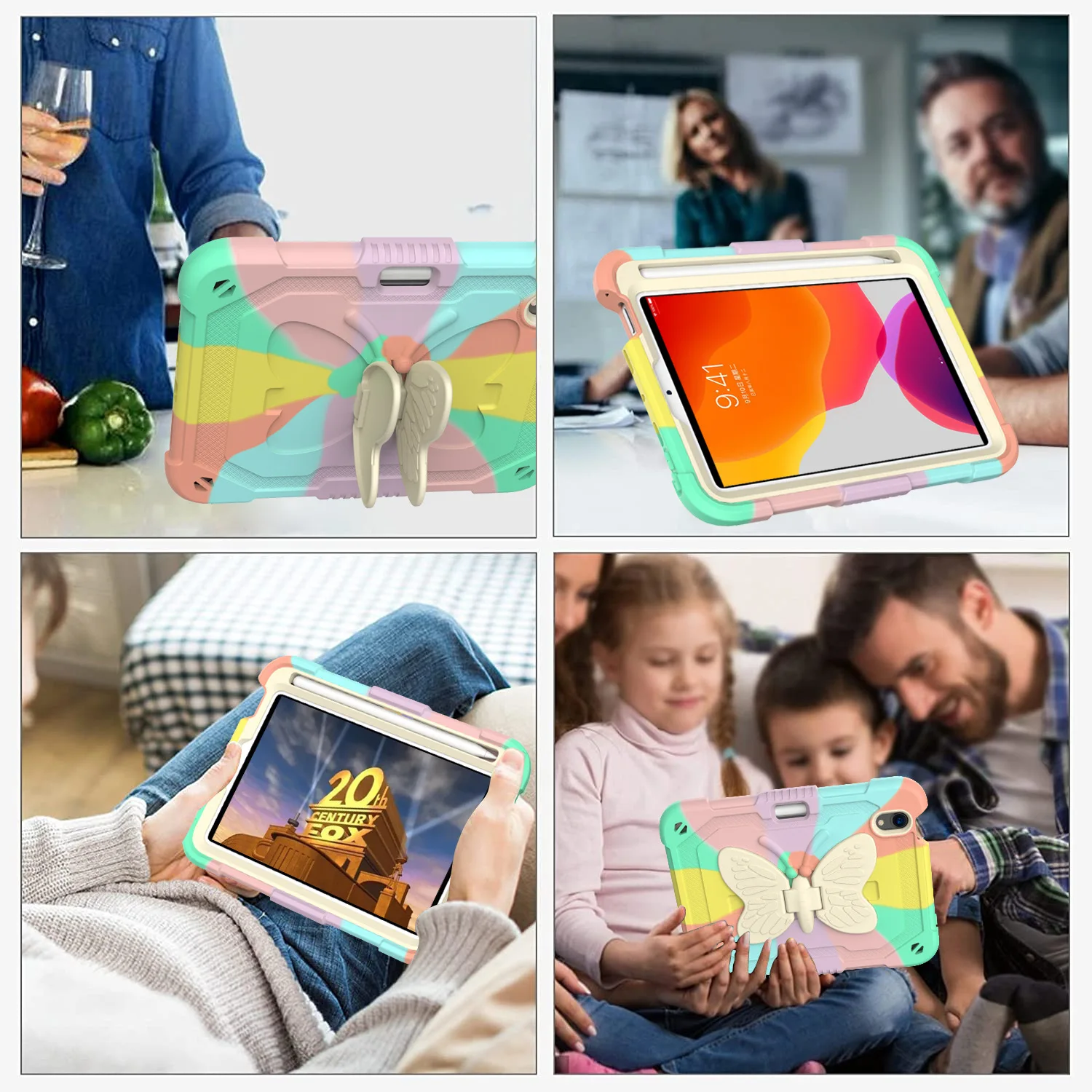 Heavy Duty Shockproof Protective Case for IPad Mini 6 2021 Lightweight Shockproof Handle Stand Rugged Cover