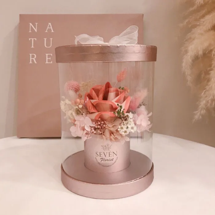 custom korean gift floral pink packaging