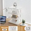 Estante de almacenamiento blanco de forma irregular: cuatro capas, 30 cm de largo