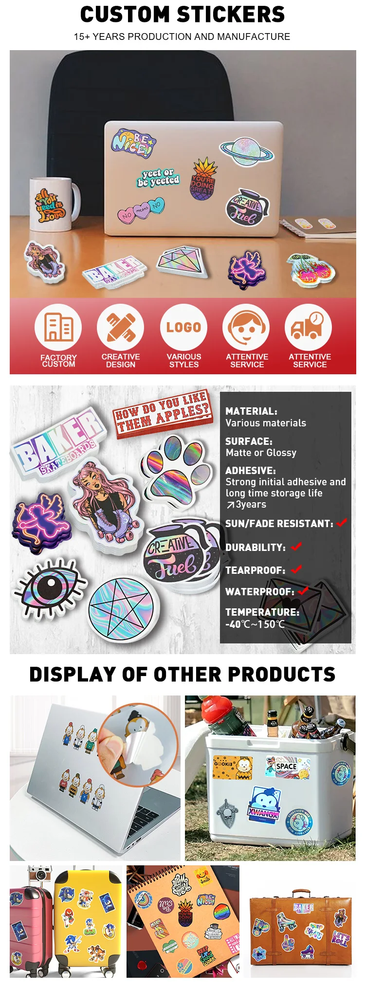 Cosmetic Stickers Labels Logo Printing Embossing Food Labels Beer