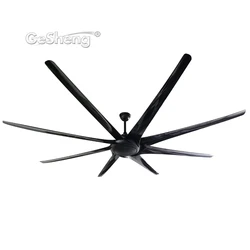 100 дюймовый большой Мощный ветер черный 8 ABS лопастей двигатель постоянного тока пульт дистанционного управления вентилятор потолок с
