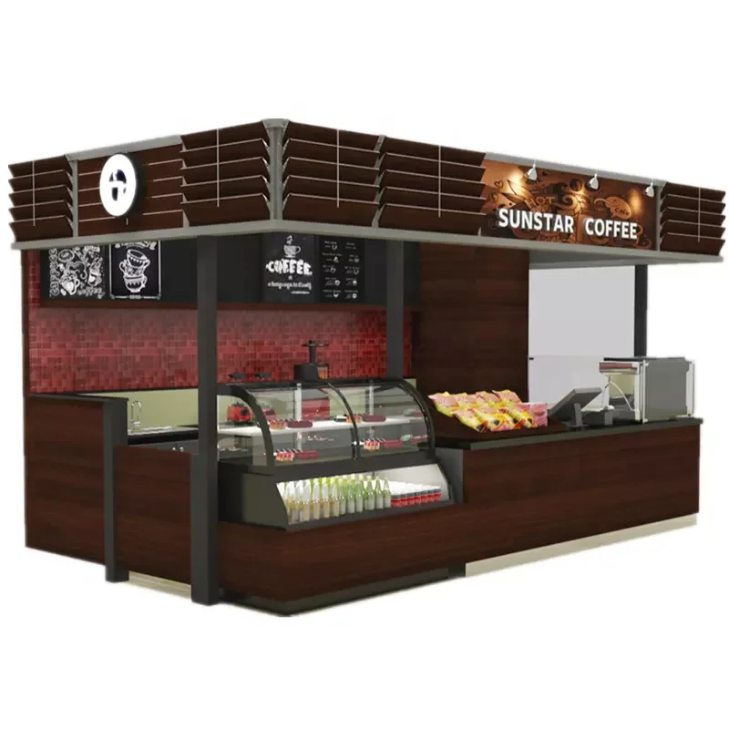 Rustic Mall Coffee Kiosk Design,Retail Coffee Shop Furniture,Coffee ...