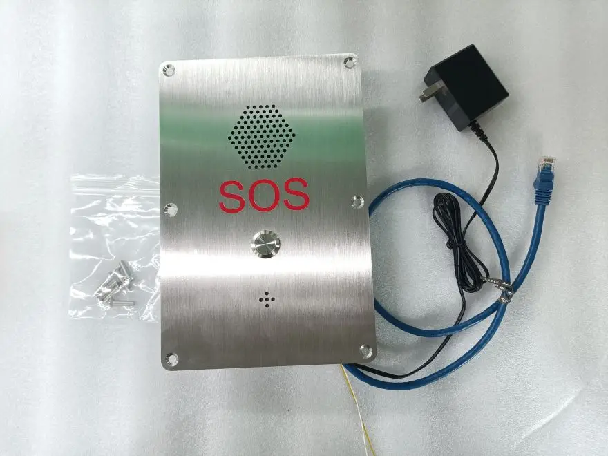 KNTECH SUS 304 IP POE Elevator Intercom Handsfree SOS Industrial Telephone Flush Mount