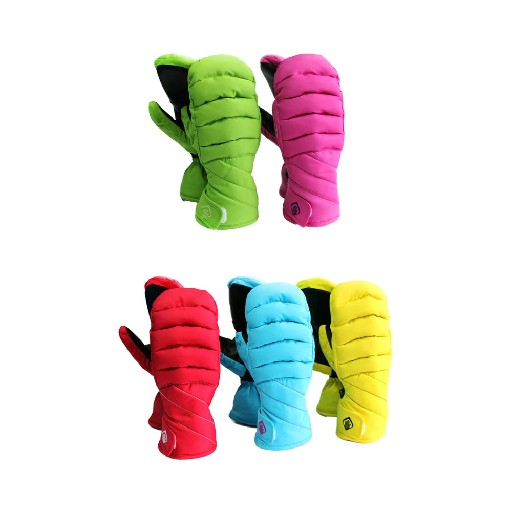 Зимние уличные детские лыжные перчатки водонепроницаемые ветрозащитные с новым принтом для мальчиков и девочек