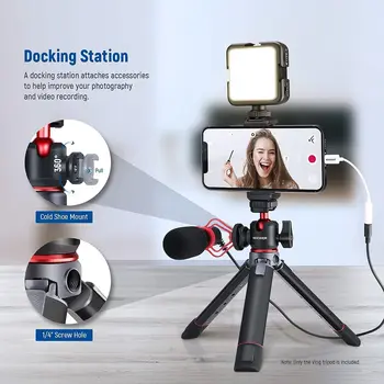 Extendable Vlogging Table Tripod NEEWER Mini Camera Tripod with 360 Degree Adjustable Ball Head and Accessory Shoe detail image