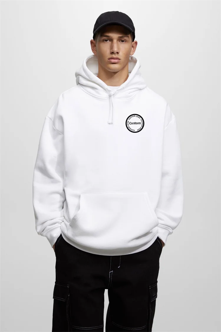 High Quality Men Hoodies Manufacture  Plus Size Custom Patch Embroidery  Fleece Hoodie With Strings for OEM