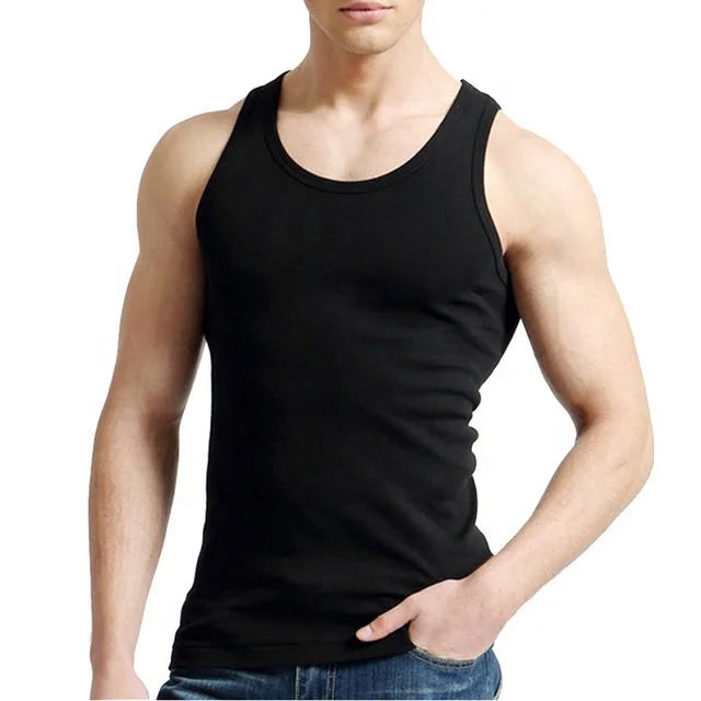 Hot Sale Tank Tops Men Fitness Cool Summer 100% Cotton Vest Male Sleeveless Muscle Tank Top Mens Tank Top Undershirt