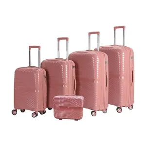 Luxury Luggage New Style Different Colors Unisex Luggage PP Trolley Luggage 4 Sets 14 20 24 28 Inch Pp Suitcase Sets Travel Bag