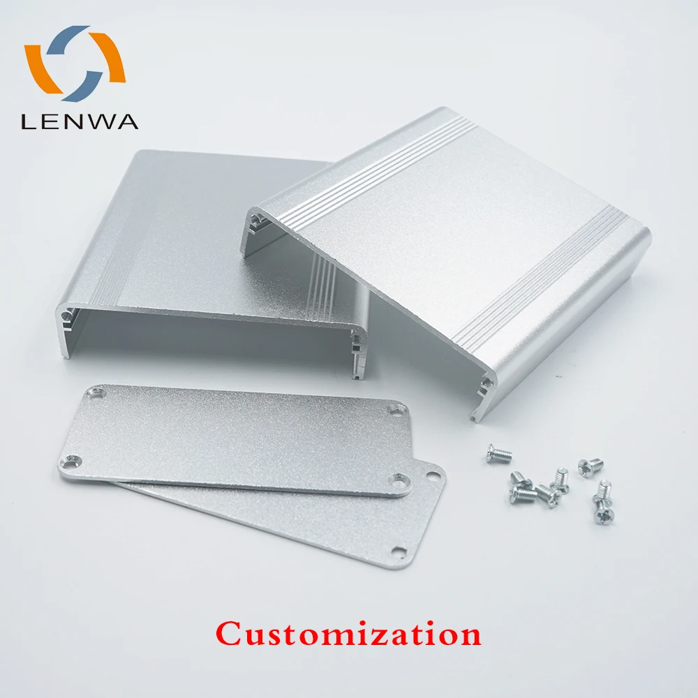 LENWA Fireproof Waterproof Custom Branded Modular Small Aluminum Enclosure Housing With End Plate and Mounting Holes for PCB