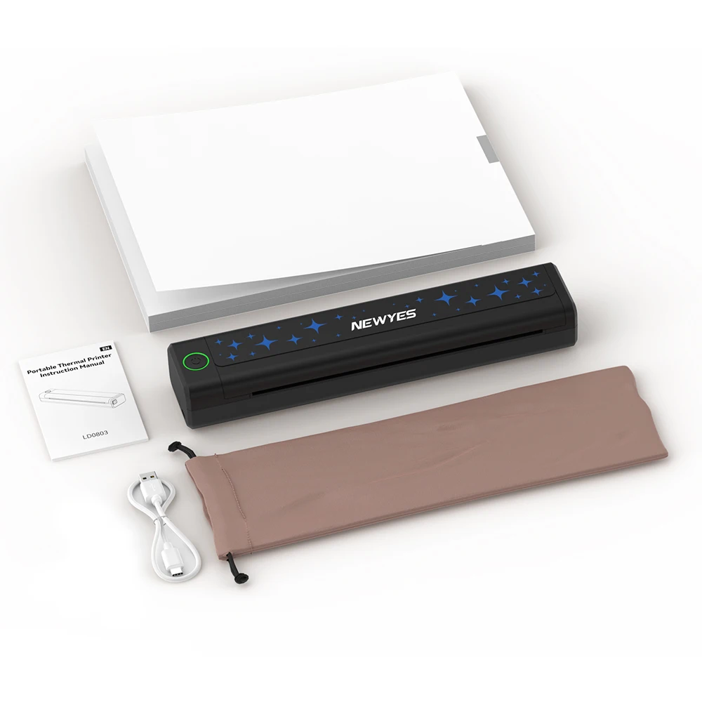 NEWYES 2025ポータブルサーマルプリンター機械ミニA4紙接続携帯
