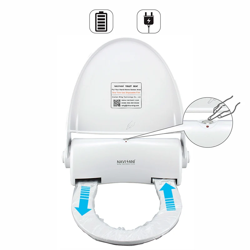 Self Cleaning Rotating Toilet Seat with One Time Use Sanitary Film
