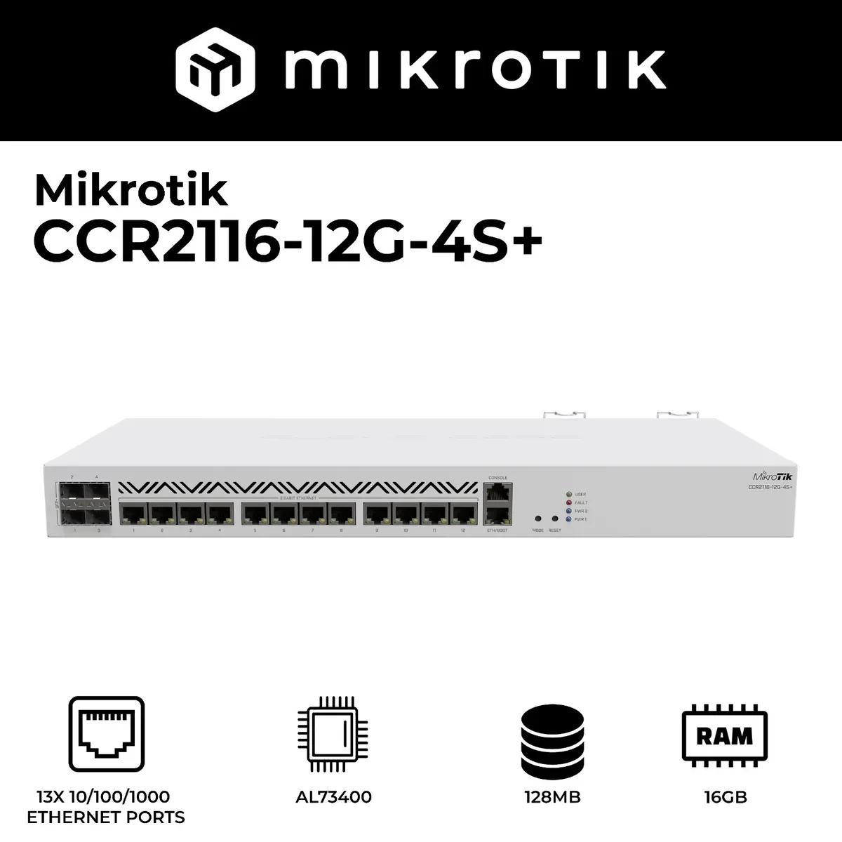 Mikrotik CCR2116-12G-4S+ 有線LANルーター